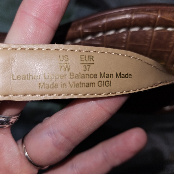 NEW! Sam Edelman Sandals Women's Size 7 Brown Leather Gigi Flats Boho NIB - Picture 8 of 13